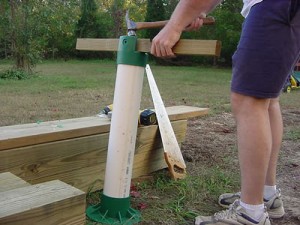 footing cap installation